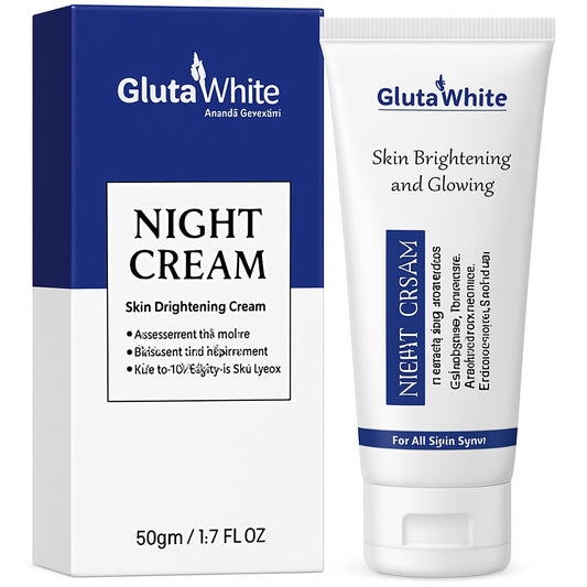 Gluta White Night Cream | 50ml | Advanced Brightening, Nourishing & AntiβAging Formula