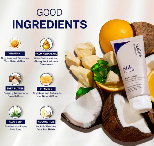 FLICKA Silk Touch 3-in-1 Moisturizer & Primer | Pore Minimizer | Lightweight Hydrating Primer