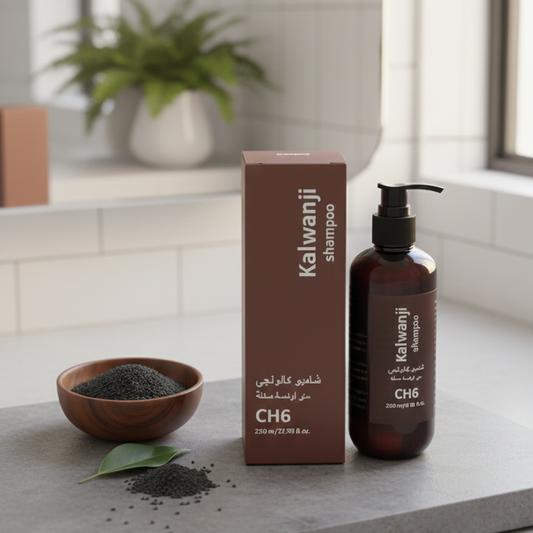 Organic Kalwanji Shampoo CH6 Herbal Black Seed Hair Cleanser Providing Natural Care Gentle Formula - 250ML
